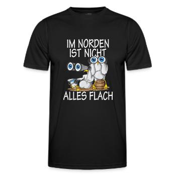 Nord Küste Norden ist nicht alles Flach - Männer Funktions-T-Shirt - Schwarz - Vorne - AI Model Male 178 dark (178cm)