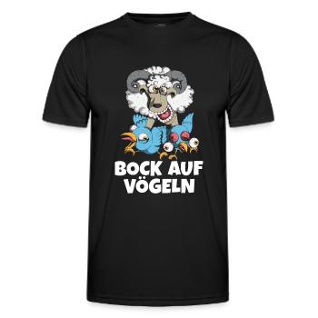Zweideutig Ziegenbock Bock auf Vögeln Sex - Männer Funktions-T-Shirt - Schwarz - Vorne - AI Model Male 178 dark (178cm)