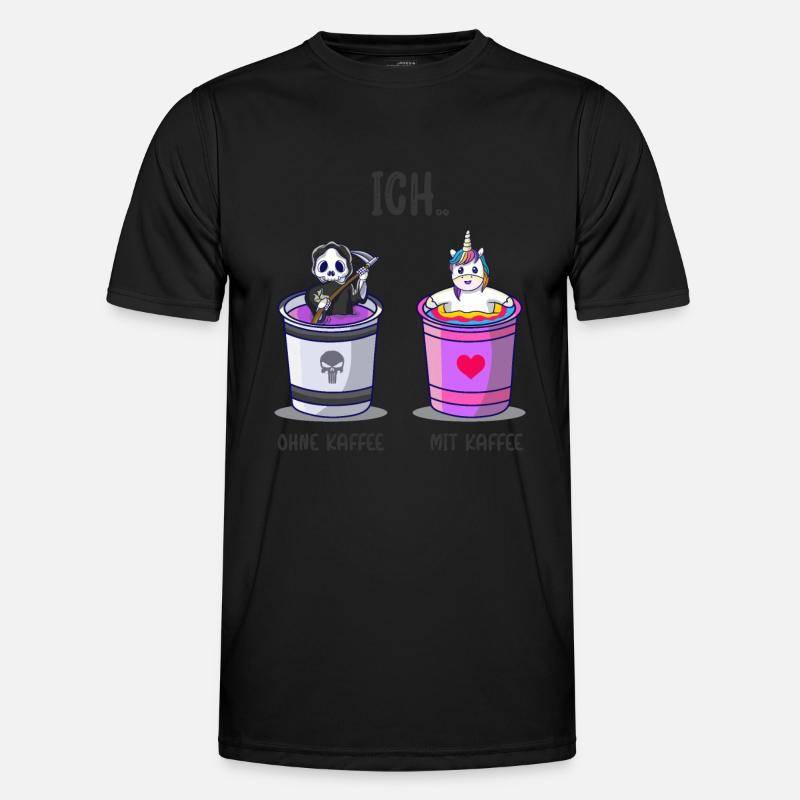 Ich ohne Kaffee Ich mit Kaffee Kaffetrinker Spruch Männer Funktions-T-Shirt