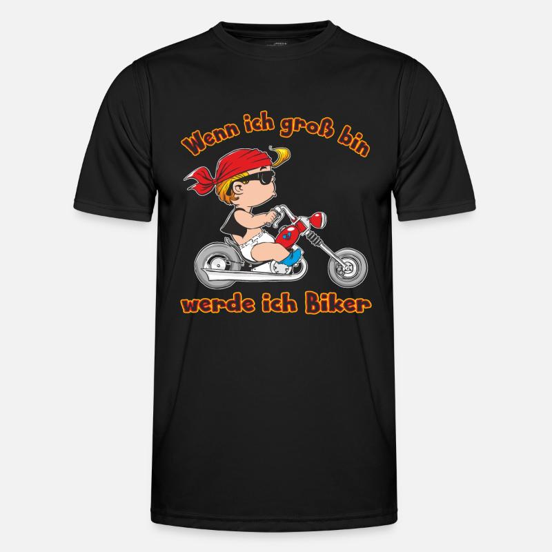 CD - wenn ich groß bin werde ich Biker - Motorrad Männer Funktions-T-Shirt