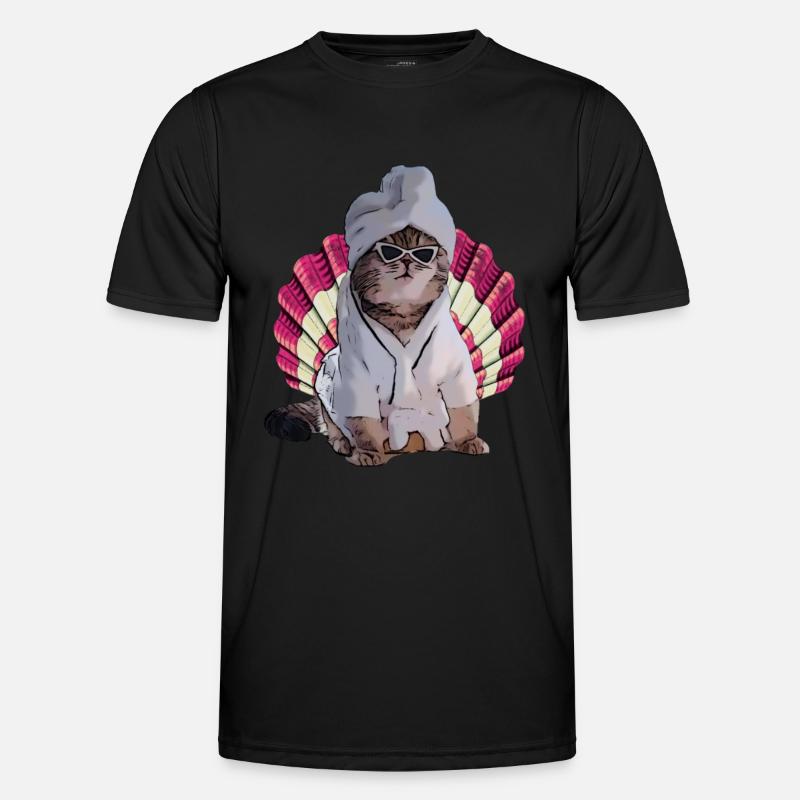 cool Cat in Spa Männer Funktions-T-Shirt