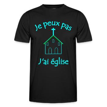 Ich kann keine Kirche haben - Männer Funktions-T-Shirt - Schwarz - Vorne - AI Model Male 178 dark (178cm)