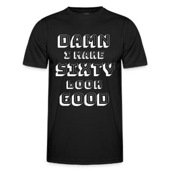 60th birthday - Men's Functional T-Shirt - black - Front - AI Model Male 178 dark (178cm)