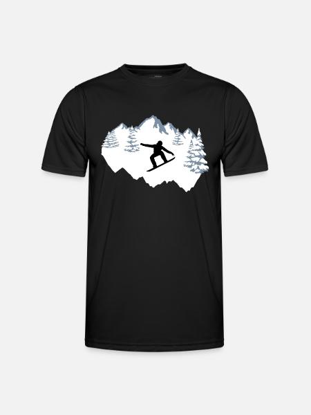 Snowboarder, Snowboarding, Snowboard - Men's Functional T-Shirt - black