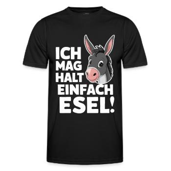 Esel Eselchen Maultier Muli - Männer Funktions-T-Shirt - Schwarz - Vorne - AI Model Male 178 dark (178cm)
