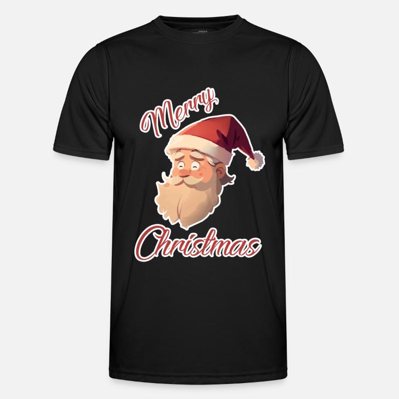 Happy Santa (Stroke) - Men's Functional T-Shirt - black