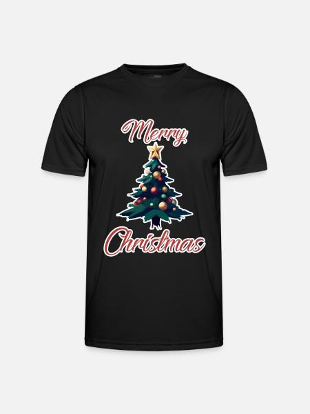 Christmas Tree (Stroke) - Men's Functional T-Shirt - black