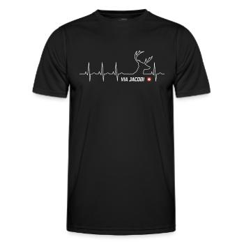 Via Jacobi | ViaJacobi - Männer Funktions-T-Shirt - Schwarz - Vorne - AI Model Male 178 dark (178cm)