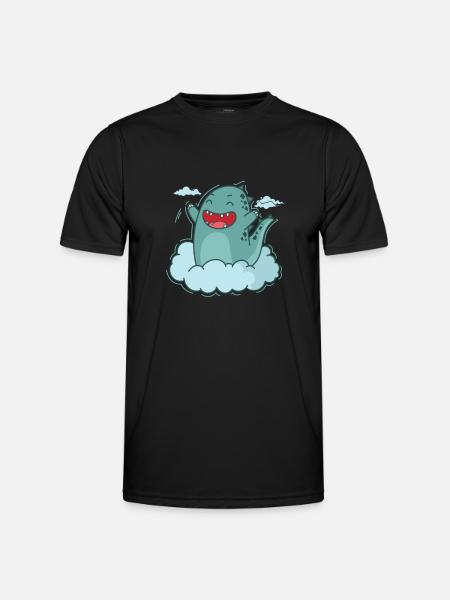 Dino i et cloud dinosaur reptil - Funktionsshirt til herrer - sort