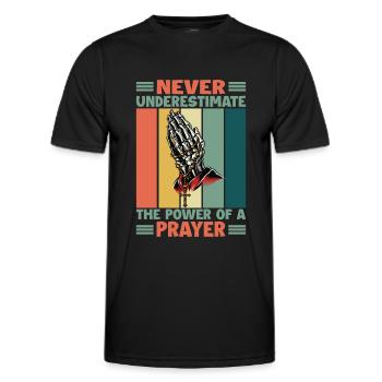Ne sous-estimez jamais le pouvoir d’une prière - Religi - T-shirt sport Homme - noir - Devant - AI Model Male 178 dark (178cm)