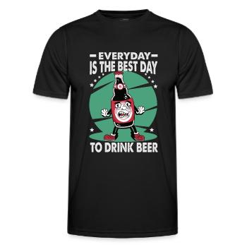 Everyday Is The Best Day To Drink Beer - Bar - Pub - Men's Functional T-Shirt - black - Front - AI Model Male 178 dark (178cm)