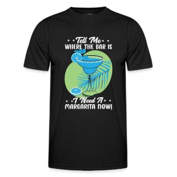 Tell Me Where The Bar Is I Need A Margarita Now! - - Men's Functional T-Shirt - black - Front - AI Model Male 178 dark (178cm)
