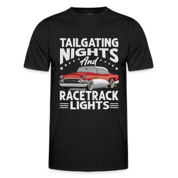Tailgating Nights And Racetrack Lights - Racing - - Men's Functional T-Shirt - black - Front - AI Model Male 178 dark (178cm)