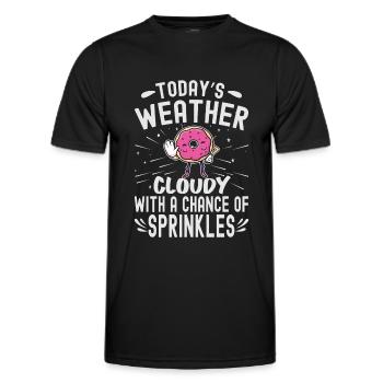 Today's Weather Cloudy With A Chance Of Sprinkles - Men's Functional T-Shirt - black - Front - AI Model Male 178 dark (178cm)