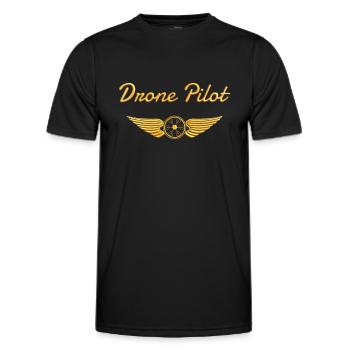 Drone Pilot Drone Flying - Men's Functional T-Shirt - black - Front - AI Model Male 178 dark (178cm)