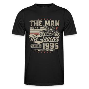 1995 Homme Mythe Légende Moto Motard - T-shirt sport Homme - noir - Devant - AI Model Male 178 dark (178cm)