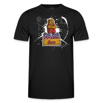 Papa ours. Fête des pères - T-shirt sport Homme - noir - Devant - AI Model Male 178 dark (178cm)
