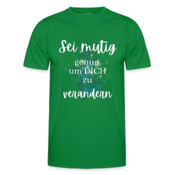 sei mutig POSITIVE EINSTELLUNG MINDSET Motivation - Männer Funktions-T-Shirt - Kelly Green - Vorne - AI Model Male 178 dark (178cm)