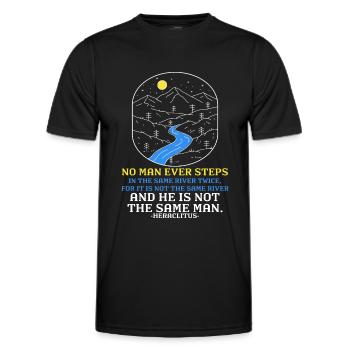 « Jamais deux fois le même fleuve » Héraclite Sagesse Art - T-shirt sport Homme - noir - Devant - AI Model Male 178 dark (178cm)