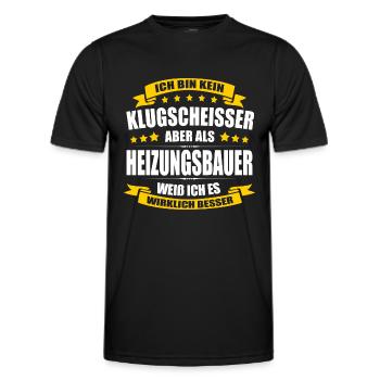 Ich Bin Kein Klugscheisser Heizungsbauer - Männer Funktions-T-Shirt - Schwarz - Vorne - AI Model Male 178 dark (178cm)