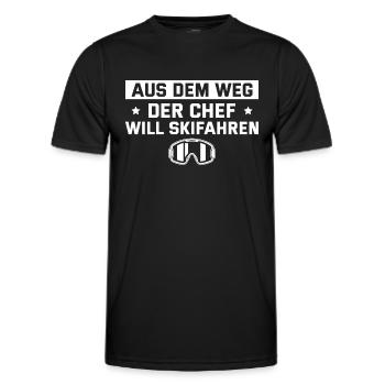Skifahrer Der Chef will Skifahren - Männer Funktions-T-Shirt - Schwarz - Vorne - AI Model Male 178 dark (178cm)