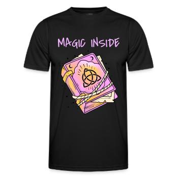 Magic Inside - Grimoire Rose - T-shirt sport Homme - noir - Devant - AI Model Male 178 dark (178cm)