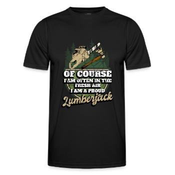 Motorsäge Förster Holzfäller - Männer Funktions-T-Shirt - Schwarz - Vorne - AI Model Male 178 dark (178cm)