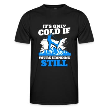 Skiing Ski skiers - Men's Functional T-Shirt - black - Front - AI Model Male 178 dark (178cm)