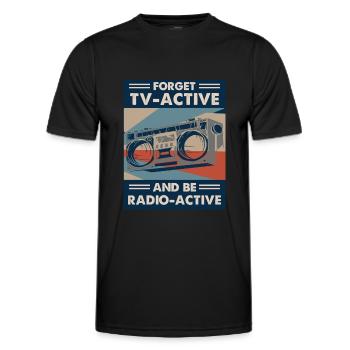 Radio Broadcasting Rundfunk - Men's Functional T-Shirt - black - Front - AI Model Male 178 dark (178cm)