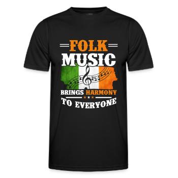 Folk Music Ireland - Men's Functional T-Shirt - black - Front - AI Model Male 178 dark (178cm)