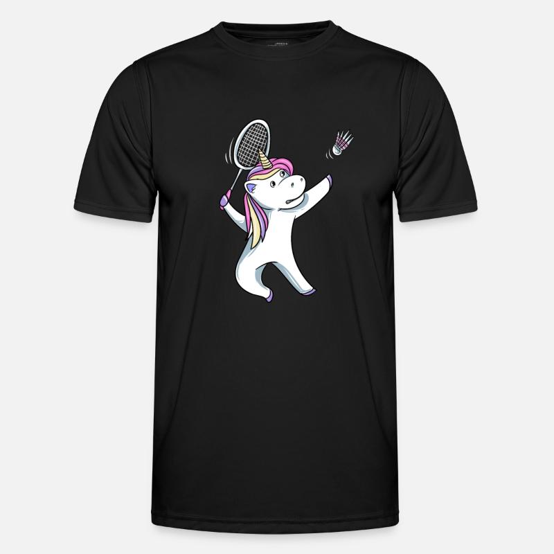 Einhorn Badminton Männer Funktions-T-Shirt