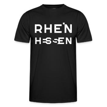 RHEINHESSEN – Rheinland-Pfalz – Deutschland - Männer Funktions-T-Shirt - Schwarz - Vorne - AI Model Male 178 dark (178cm)