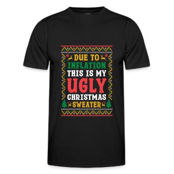 hässliche Weihnachtspullover - Inflation - Männer Funktions-T-Shirt - Schwarz - Vorne - AI Model Male 178 dark (178cm)