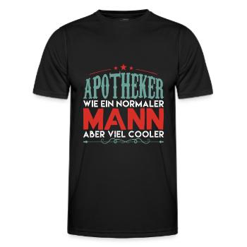 apotheker | apotheker aber viel cooler - Männer Funktions-T-Shirt - Schwarz - Vorne - AI Model Male 178 dark (178cm)