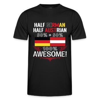 Mi-allemand, mi-autrichien - T-shirt sport Homme - noir - Devant - AI Model Male 178 dark (178cm)