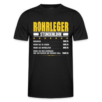 Rohrleger Stundenlohn Blechner Spengler Klempner - Männer Funktions-T-Shirt - Schwarz - Vorne - AI Model Male 178 dark (178cm)
