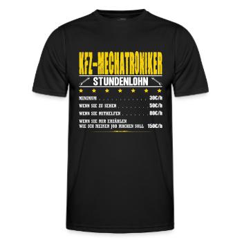 KFZ-Mechatroniker Stundenlohn Mechaniker Meister - Männer Funktions-T-Shirt - Schwarz - Vorne - AI Model Male 178 dark (178cm)