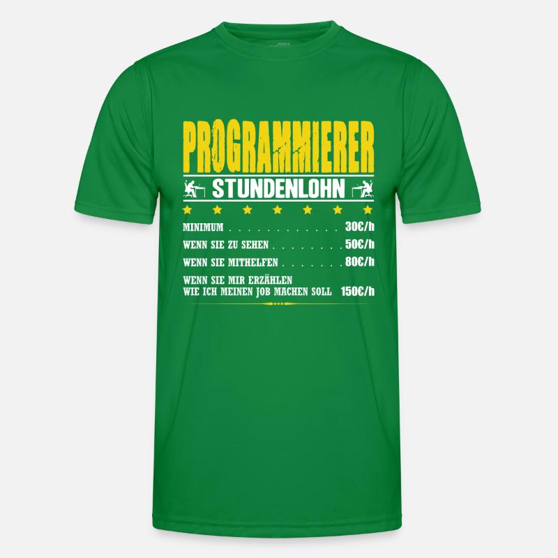Programmierer Stundenlohn Informatik IT-Techniker Männer Funktions-T-Shirt
