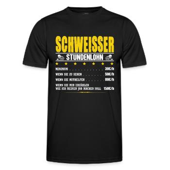 Schweisser Stundenlohn Metallbauer Schweiße - Männer Funktions-T-Shirt - Schwarz - Vorne - AI Model Male 178 dark (178cm)