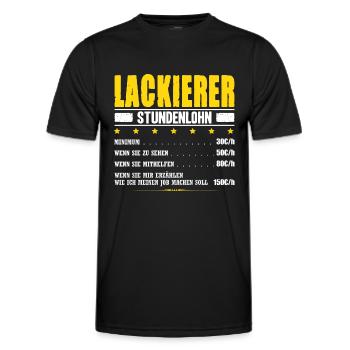 Lackierer Stundenlohn Lackierermeister Gehalt - Männer Funktions-T-Shirt - Schwarz - Vorne - AI Model Male 178 dark (178cm)