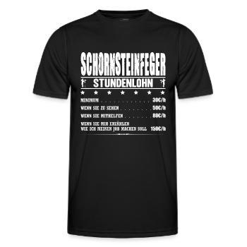 Schornsteinfeger Gehalt Kaminkehrer Kaminfeger - Männer Funktions-T-Shirt - Schwarz - Vorne - AI Model Male 178 dark (178cm)