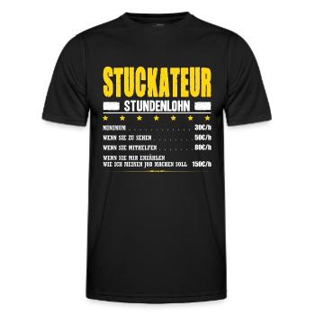Stuckateur Stundenlohn Stuckateurmeister Gehalt - Männer Funktions-T-Shirt - Schwarz - Vorne - AI Model Male 178 dark (178cm)