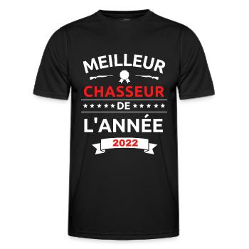 meilleur chasseur de l année 2022 - T-shirt sport Homme - noir - Devant - AI Model Male 178 dark (178cm)