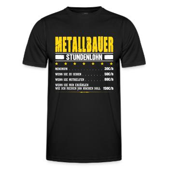 Metallbauer Stundenlohn Schweißer Metallbau Gehalt - Männer Funktions-T-Shirt - Schwarz - Vorne - AI Model Male 178 dark (178cm)