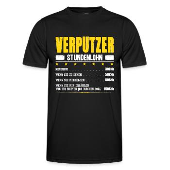 Verputzer Stundenlohn Stuckateurmeister Gehalt - Männer Funktions-T-Shirt - Schwarz - Vorne - AI Model Male 178 dark (178cm)