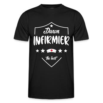 Daron Infirmier Pour Papa Infirmier - T-shirt sport Homme - noir - Devant - AI Model Male 178 dark (178cm)