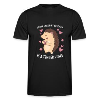 Inside This Spiky Exterior Is A Tender Heart - Men's Functional T-Shirt - black - Front - AI Model Male 178 dark (178cm)