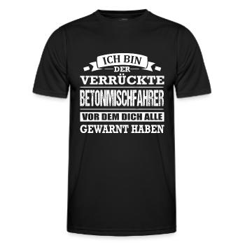 Ich Bin Der Verrückte Betonmischfahrer LKW - Männer Funktions-T-Shirt - Schwarz - Vorne - AI Model Male 178 dark (178cm)