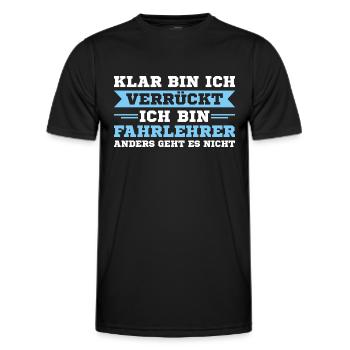 Fahrschule Humor Fahrlehrer - Männer Funktions-T-Shirt - Schwarz - Vorne - AI Model Male 178 dark (178cm)