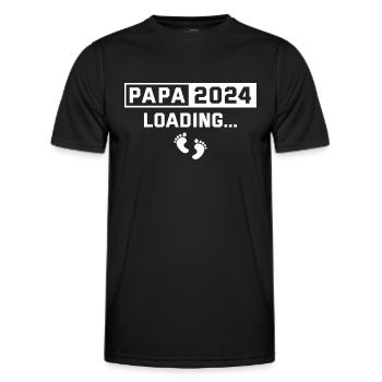 Papa 2024 Werdender Vater - Männer Funktions-T-Shirt - Schwarz - Vorne - AI Model Male 178 dark (178cm)